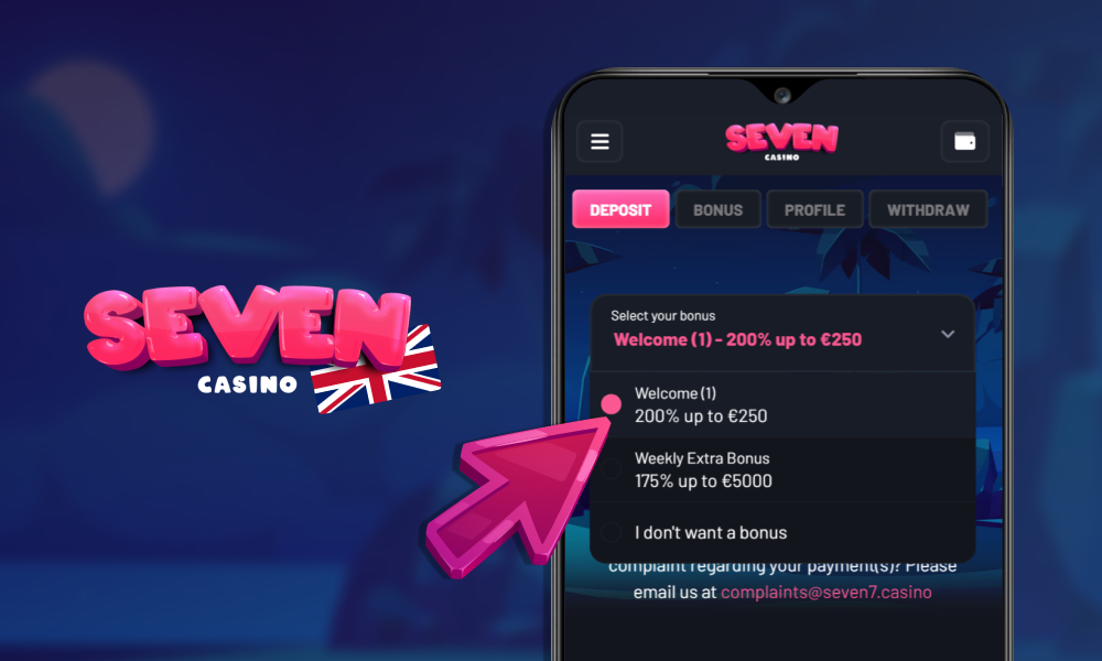 Choose a bonus before payment