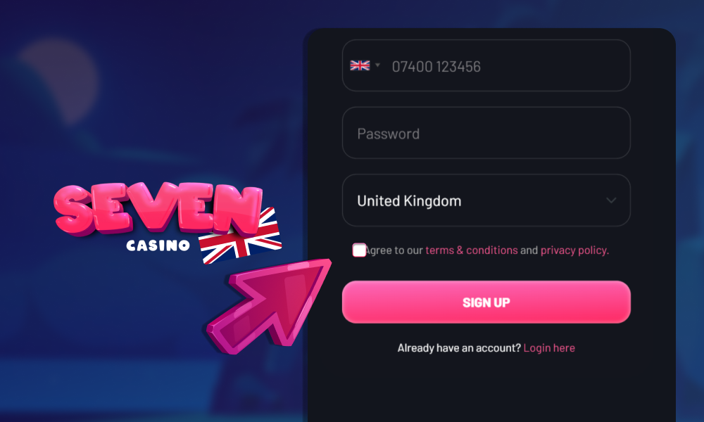 Agree to Seven Casino terms and Conditions