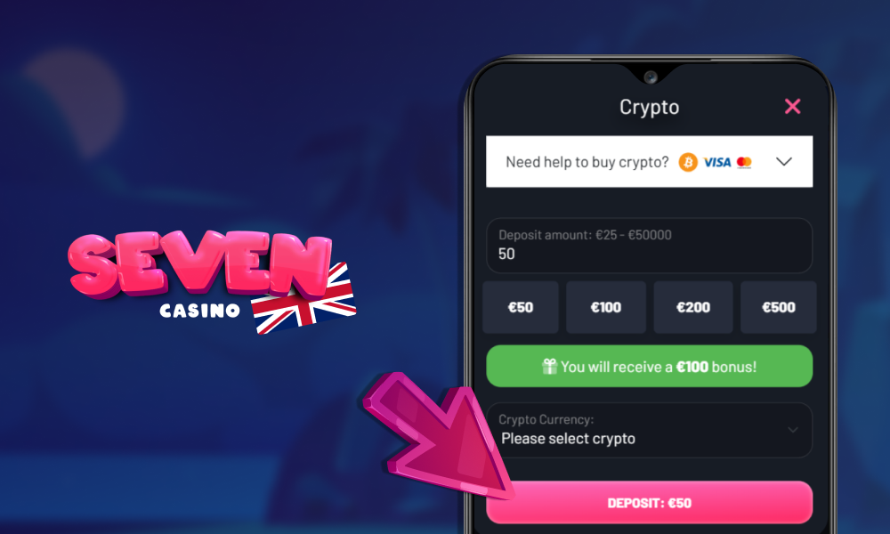 Confirm your payment at Seven Casino