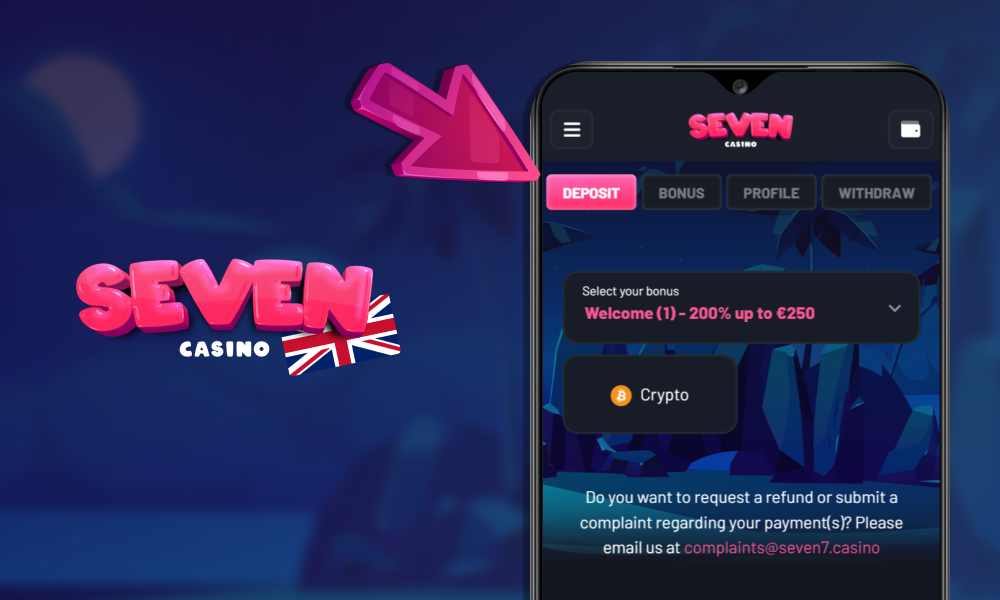 Choose the Deposit tab to continue payment process