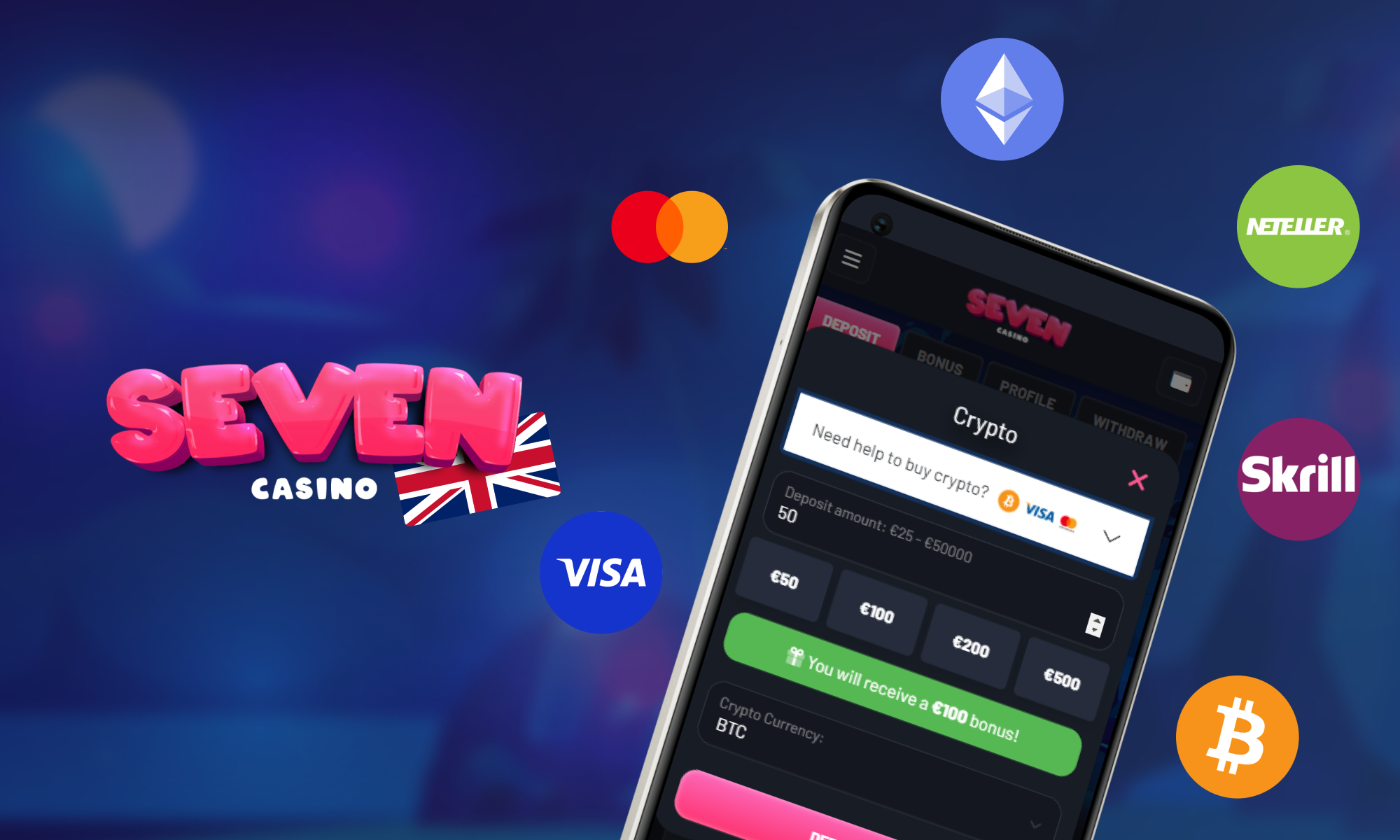 Services available for deposits and withdrawals