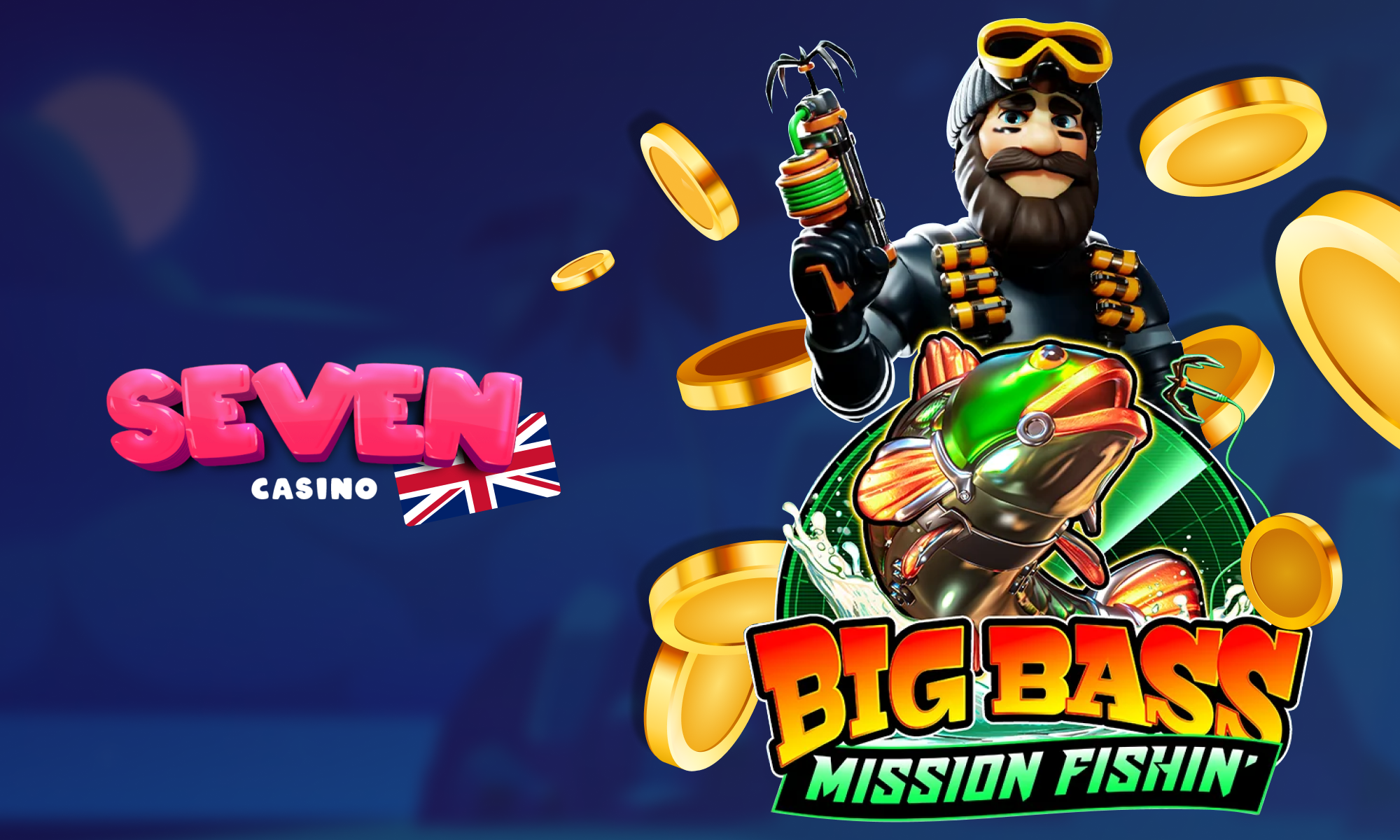 Bonus in the Big Bass Mission Fishin’ for UK Players at Seven Casino
