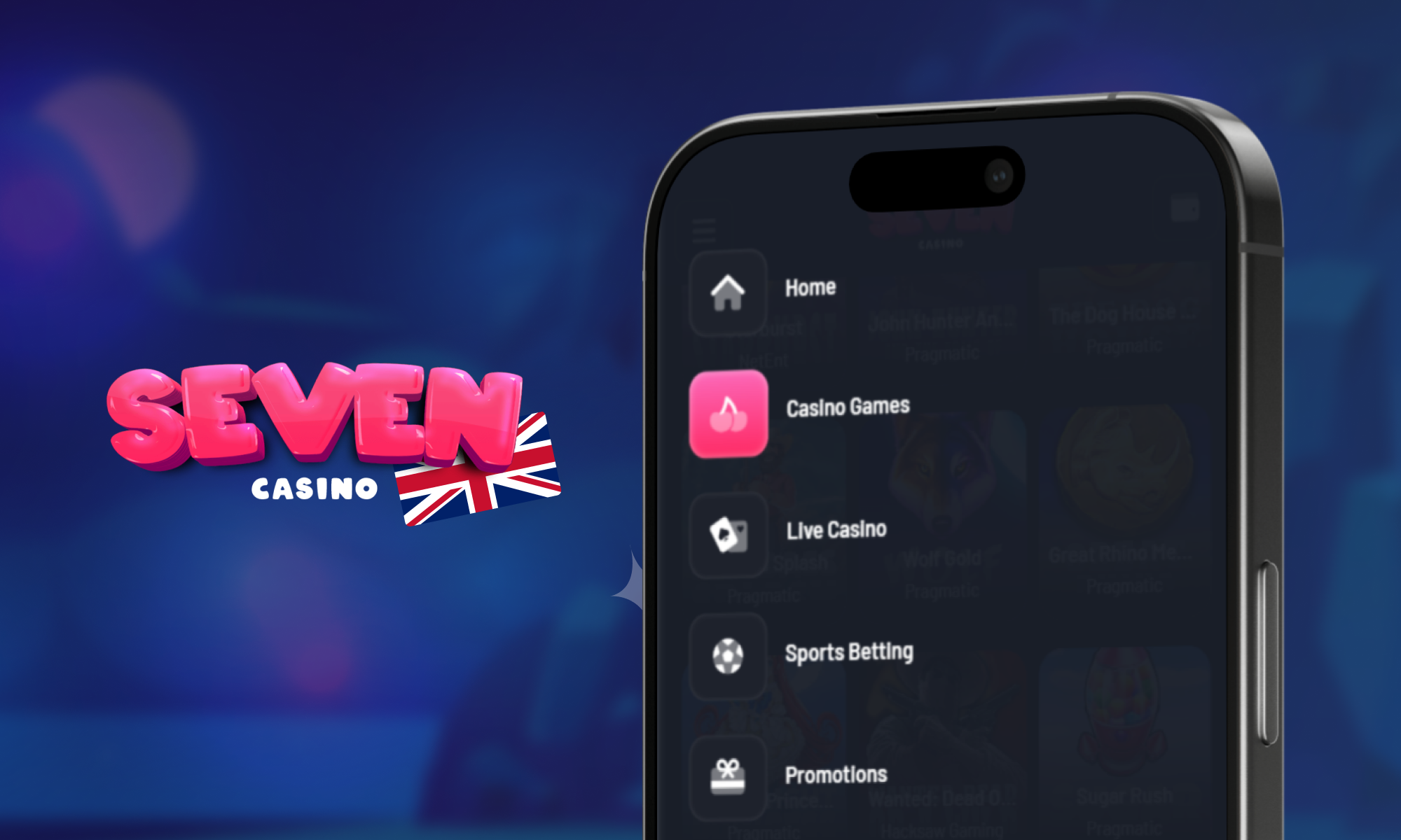 Casino games available for UK players at Seven Casino