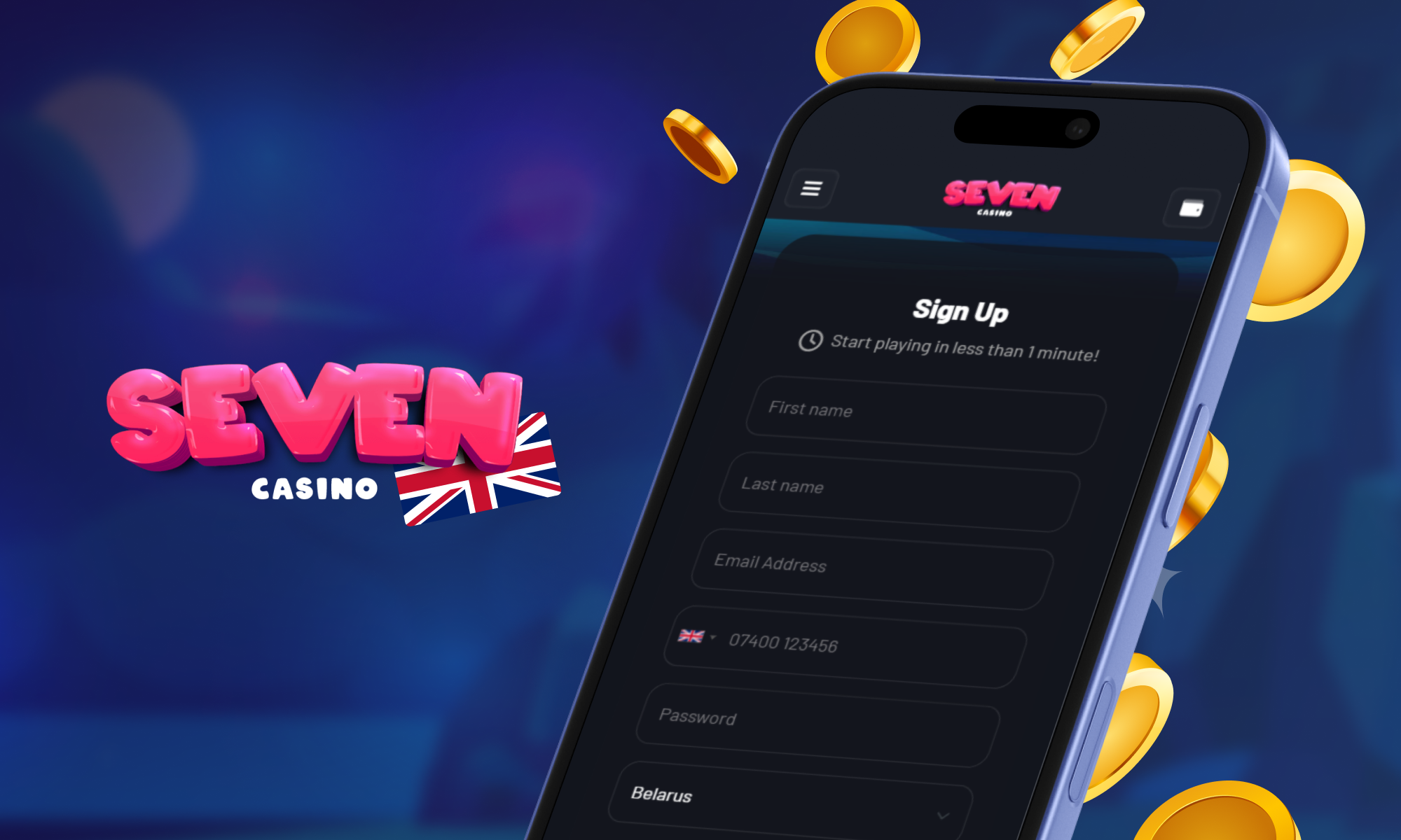 Ways to register at Seven Casino UK