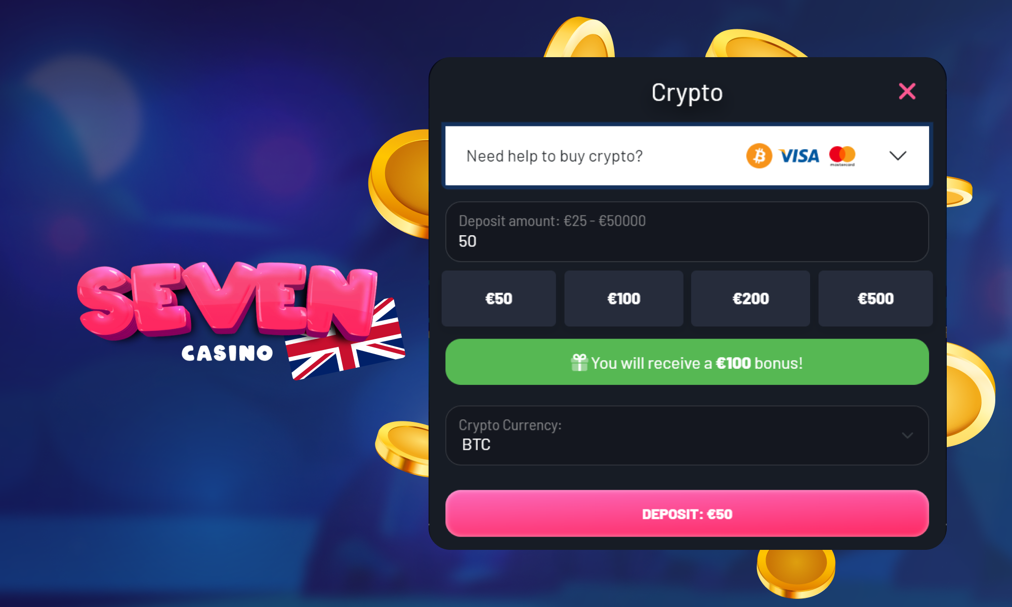 Seven Casino payment options available in the UK